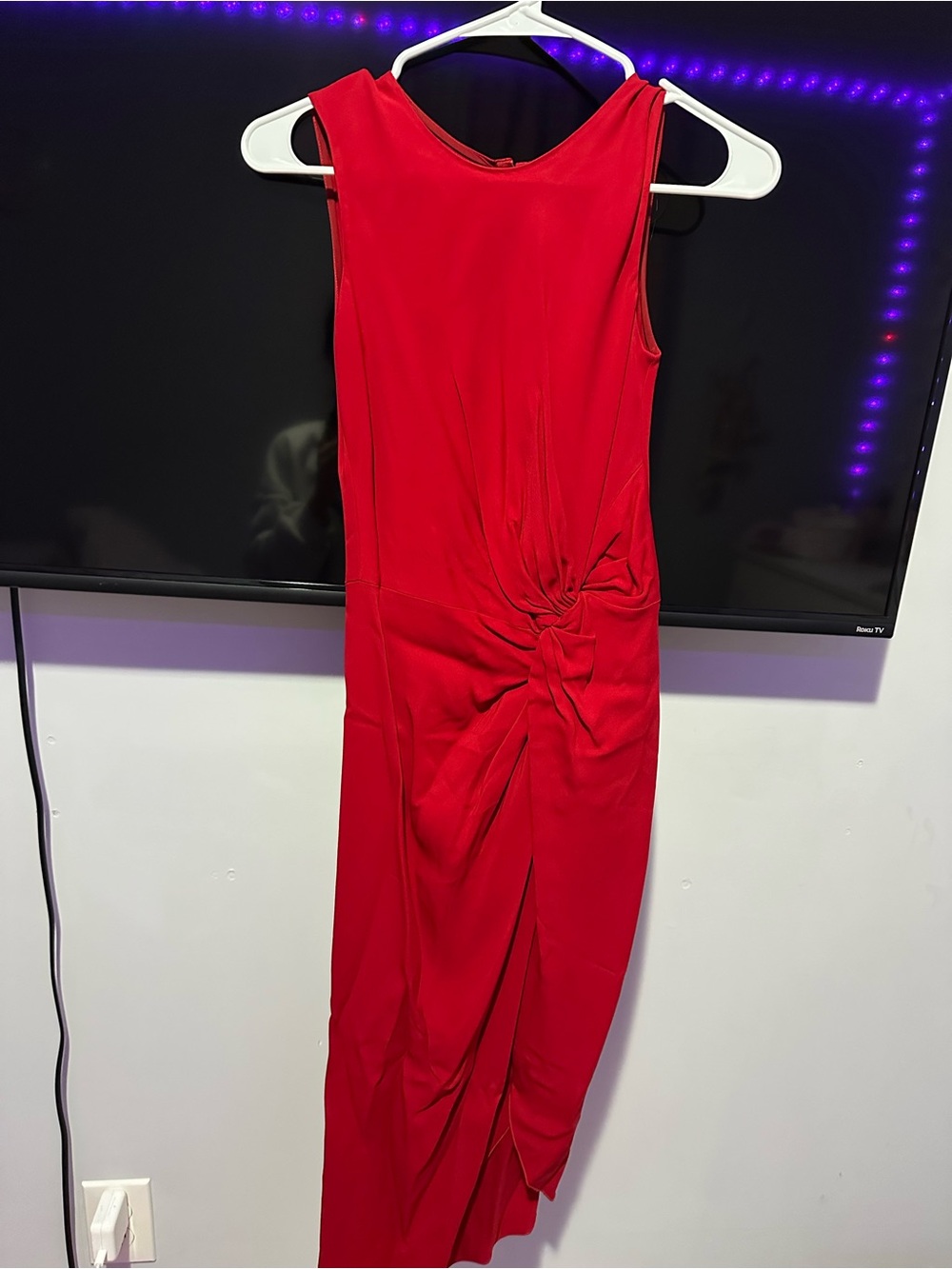 Dolce & Gabbana Red Sleeveless Twist-Detail Midi Dress